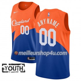 Maillot Basket Enfant Cleveland Cavaliers Personnalisé 2018-19 Nike City Edition Bleu Swingman
